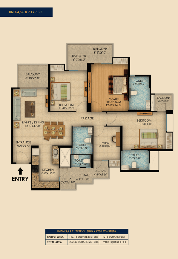 3 BHK Floor Plan